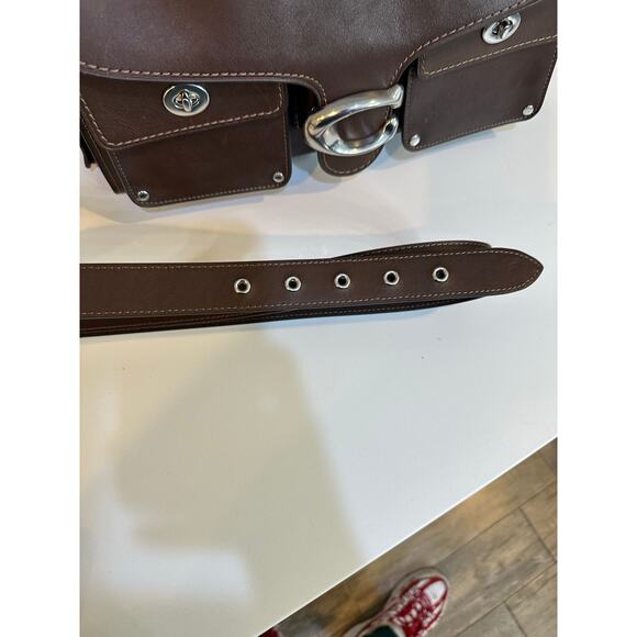 Coach Tabby 36 cargo Turnlock Women's Brown Western Shoulder Bag Rare - Picture 5 of 13